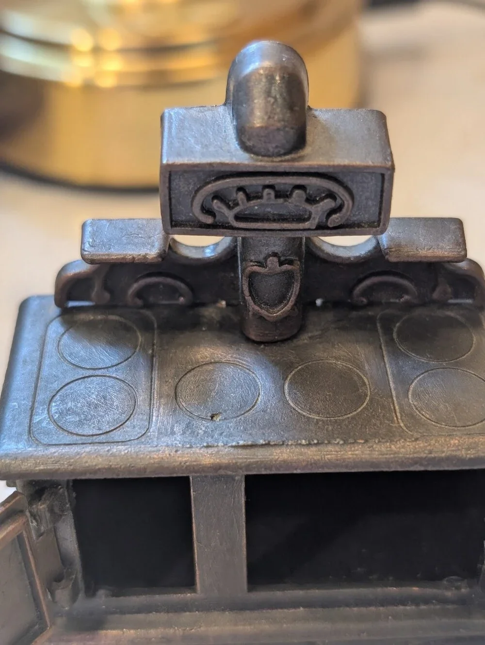 Vintage Miniature Cast Iron Stove Coin Bank Trinket Box Retro‎ Kitchen Decor...